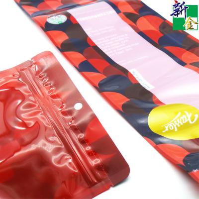 China Recyclable Food Grade Transparent Vacuum Bag With Zipper Three Side Sealing Flat Bag for sale