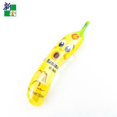 China Special Safety Banana Fruit Shape Juice PE Plastic Injection Packaging Bags for sale