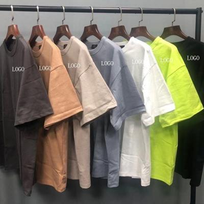 China High Quality QUICK DRY Hip Hop Men Drop Off Shoulder T-shirt Blank Logo Loose Fashion Streetwear Cotton Custom Made Refine Oversized Tees for sale