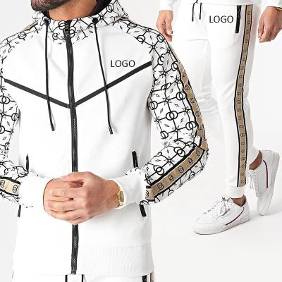 China Breathable Mens Sets 2 Piece Mens Clothing Sweatsuit Tracker Sets Design Your Own Logo Mens Stripe Tracksuit Custom Made for sale