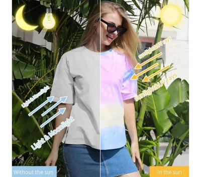 China Breathable New Technique Thermochromic Fabric Temperature Color Changed Sensitive Women Clothing Female Shirt Change Colors Summer T-shirt for sale