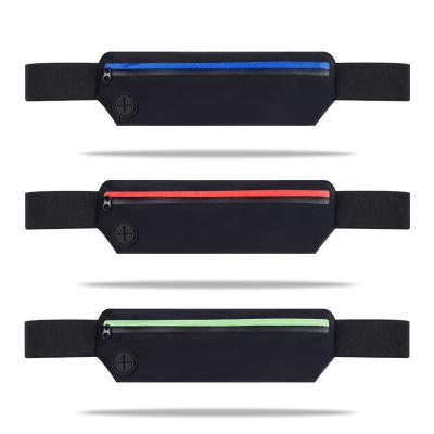 China Custom Water Proof Logo Cheap Waterproof Black Travel Money Belt Fanny Pack Waist Bag LED 36hours Light for sale