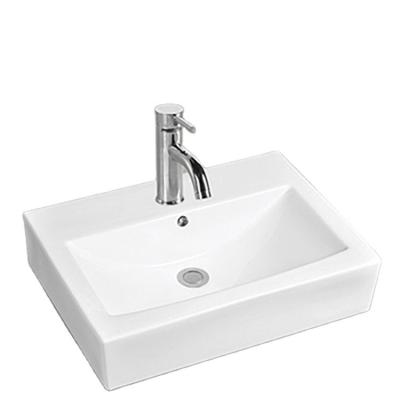 China 2020 Modern Chinese Ceramic Rectangular Shape Bathroom Cabinet Wash Basin Sinks for sale