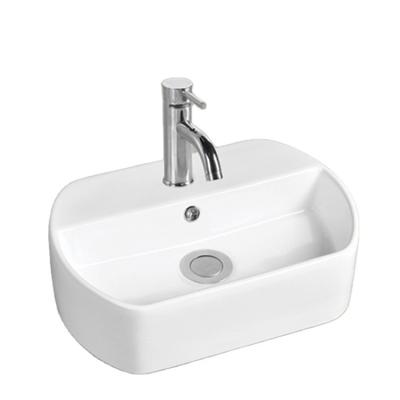 China Modern New Products Above Counter Ceramic Bathroom Vanity Wash Basin With Rounded Square for sale