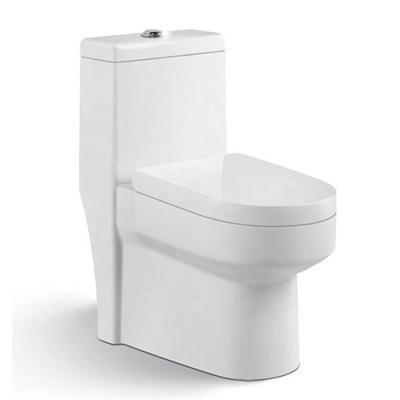 China Modern Double-Flow Ceramic Toilet Bowl Oval Gravity Flushing One-Piece Siphonic Toilet Bowl for sale