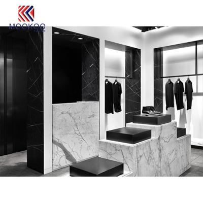 China Physical Clothing Showroom Retail Store MOOKOO Furniture Men Interior Design for sale