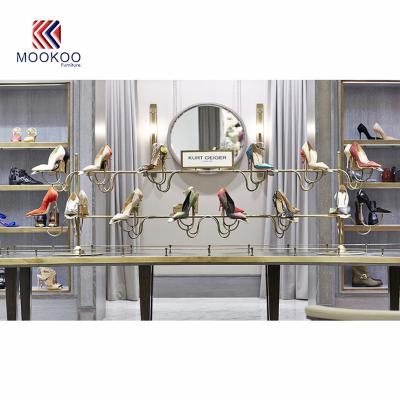 China Custom high level retail store decoration ladies shoes show shop furniture with lights from China for sale