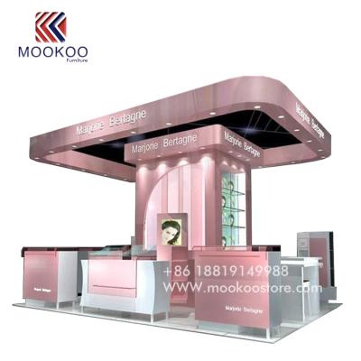 China Retail Store Display Furniture Make Up Kiosk Display Cabinet With Led For Sale for sale