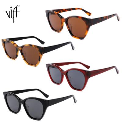 China High Quality Preminum Acetate Sunglasses VIFF FG1227 Fashion Turtle Black UV400 High Outdoor Women High Preminum Acetate Sunglasses Style Premium Acetate Sunglasses for sale