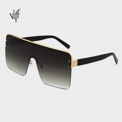 China VIFF 2020 New Sunglasses Fashion HM20173 Big Frame Sunglasses Women Black Oversized Sunglasses for sale