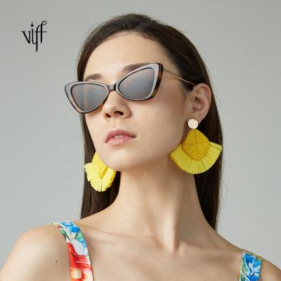 China Retro Luxury Cat Eye Sunglasses 2021 Women's Retro Cat Eye Sunglasses VIFF HP19948A Cat Eye Sunglasses Creative Design for sale