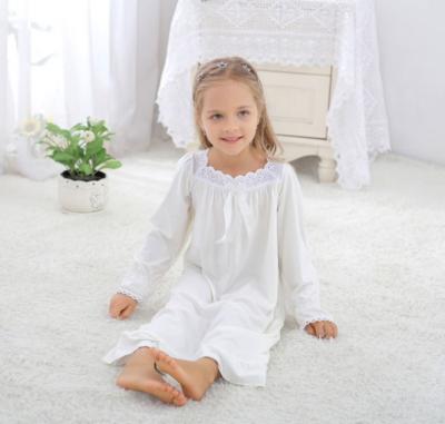 China Autumn Women Cotton Sleepwear Cute Soft Child Pajamas Loose High Quality SHINY QUICK DRY Nightgown for sale