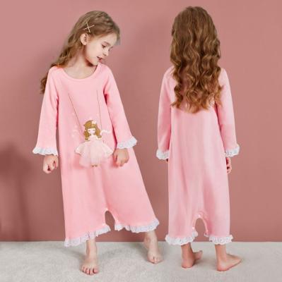 China Girls Autumn Homewear Cute Patchwork Lace Fashionable SHINY QUICK DRY Pajamas Long Sleeve Pajamas for sale