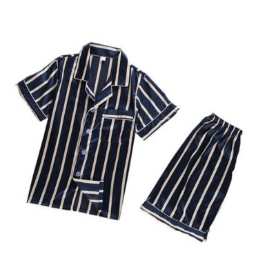 China Summer Breathable SHINY Kids Lowest Price Silk Shorts 2 Pieces Set Children Sleepwear Casual Style Homewear for sale