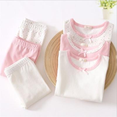 China Autumn Children's Comfortable Pajamas Set High Quality SHINY QUICK DRY Cotton Two Piece Nightgowns for sale