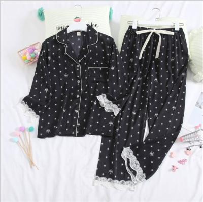 China Hotsell GeSHININGtric QUICK DRY silk printing short sleeve pajamas sets WSHININGn nightgown for honeymoon for sale