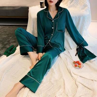 China WSHININGn QUICK DRY high quality pajamas suit soft satin pajama sleepwear for sale