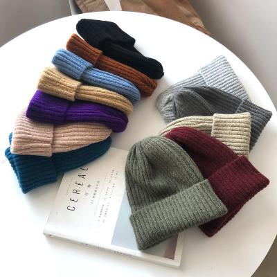 China New Waterproof Candy Colors Winter Hat Warm Soft Fashionable Wool Beanie Women Knitted Hat for sale