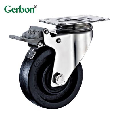 China 220 Centigrade High Temperature Stainless Steel Casters With Brake 4