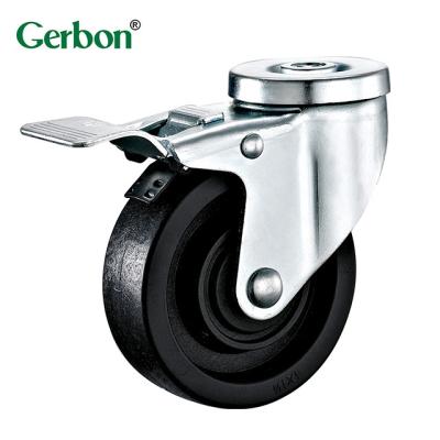 China 220 Medium Duty High Temperature Centigrade Casters 75mm 100mm 125mm Top Hole With Brake for sale