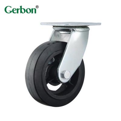 China Contemporary Casters Wheels Heavy Duty Black Rubber Swivel Caster for sale