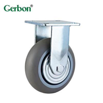 China Contemporary Fixed Plate Heavy Duty TPR Caster for sale