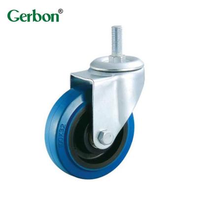 China Modern Caster Swivel Stem Medium Duty Elastic Rubber Wheels for sale