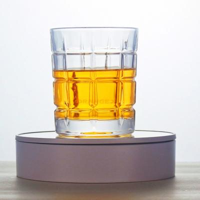 China Na Customized Logo Transparent Square Checkered Nordic Old-fashioned Whiskey Glass Glass for sale