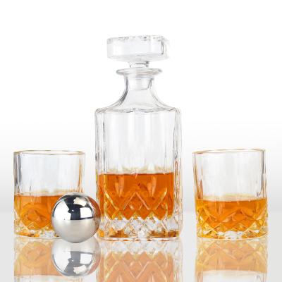 China Na Customized Hot Sale 3pcs Whiskey Decanter Set Wholesale Gift Box Whiskey Glasses and Decanters for sale