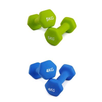 China Universal Colored Vinyl Neoprene Coated Rubber Dumbbell Weight Lifting Dumbbell for sale