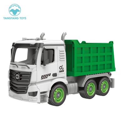 China Custom Plastic 1:14 Tipper Tinker Kids DIY Screw Construction Truck 47 Pcs Kids Disassembly Hygiene Toys YTS0088606D for sale