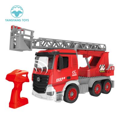 China RC hobby fire crane craftsman rc car kids DIY screw fire pump 1:14 pcs plastic kids dismantling fire Rc toys for sale