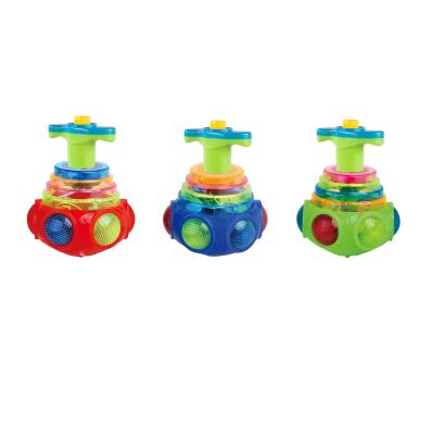 China New Arrival Kids Classic Spinning Light Hot Selling Cute Colorful Instant Flash Top Toy Music And Toy For Children 3 Material Certificate Of Origin for sale