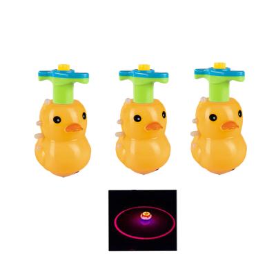 China Cartoon plastic luminous music adult rotating children's electric balance duck animal spinning top for children for sale