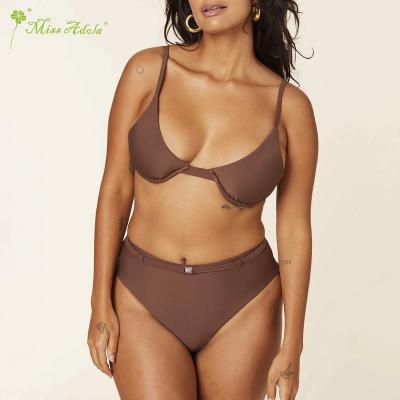 China Factory plus size OEM/ODM Eco loop nylon reused elastic swimwear plus size swimwear, tube top waist sports swimwear top bikini for sale