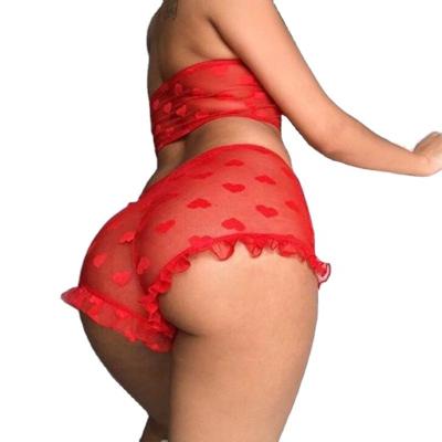 China Spandex/Nylon hot sale in stock transparent valentines day babydoll lingerie plus size sexy lingerie, women's sexy lace women's panties wholesale for sale