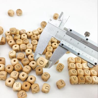 China Custom 12mm Wooden Greek Letter Cube Key Chain Letter Beads 10mm Eco-friendly Wooden Beads for sale