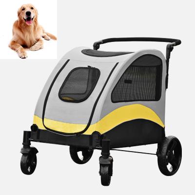 China Wholesale Cheap Luxury Medium Large Buggy 4 Wheels Luxury Folding Detachable Pet Dogs Walkers Travel Twin Stroller for sale