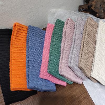 China Solid Color Hair Bands Korean Girls Solid Color Knitted Headband Hair Accessories Sports Leisure Yoga Wash Face Sweater Turban Elastic Headband for sale