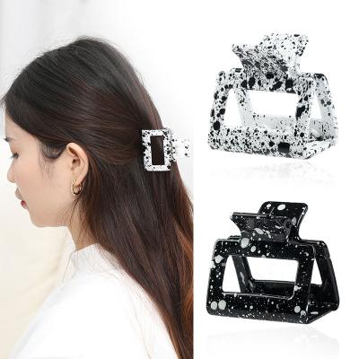 China New Fashion 3 Sizes Rectangle Snowflake White Black Hair Claw Amazon Amazon Hair Clips Korean Plastic Hair Clips Accessories Women Claw for sale