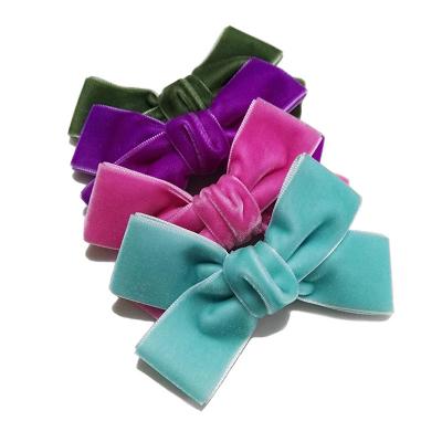 China Korean Popular Children Velvet Hair Bows Clips For Girls Boutique Hair Clips For Teenagers Children Hair Accessories for sale