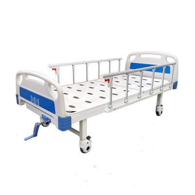 China Hebei Factory Direct Selling ABS Back Adjustable Handle Single Crank Manual Sleeping Hospital Bed for sale