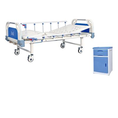 China High Quality Metal Aluminum Alloy Side Rails Double Cranks Adjustable Manual Medical Hospital Bed for sale