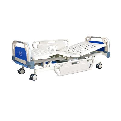 China Customizable Commercial Furniture Plastic Guardrail 3 Large Crank Manual Hospital Bed for sale