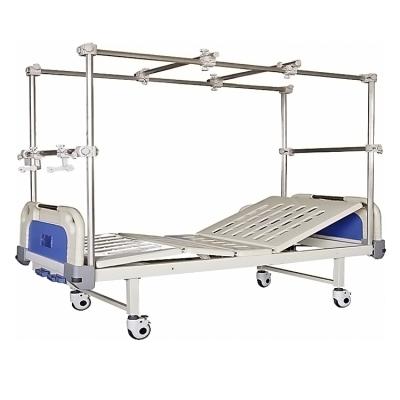 China Two Function Manufacturer Well Made Double Crank Manual Adjustable Hospital Bed With Traction Frame for sale