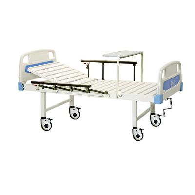 China 2021 Hot Selling Metal One Single Crank Hospital Bed With Mattress for sale