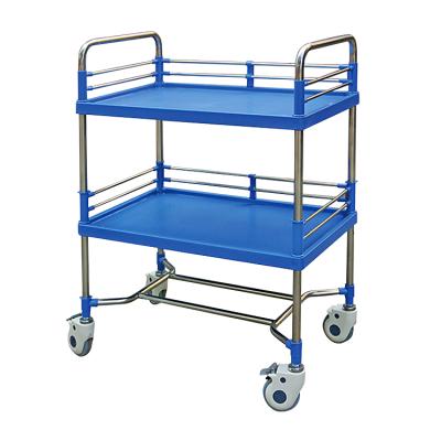 China Traditional High Quality Stainless Steel Frame ABS Panel Hospital Medical Patient Nursing Trolley for sale