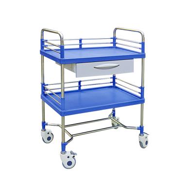 China Hospital Cheap Price ABS Traditional Lightweight Two Platform Medical Treatment Patient Trolley for sale