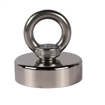 China Industrial Magnet PME - D50 Neodymium Pot Magnet 50mm With Threaded Eye For Fishing Lift for sale