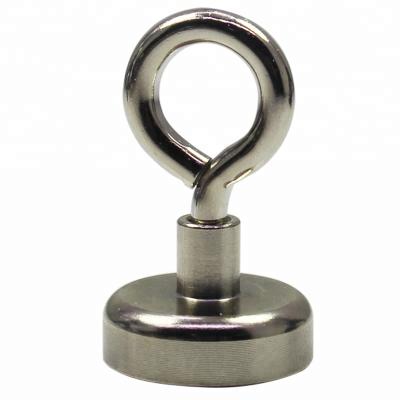 China Industrial magnet N38 PMB - D25 strong neo pot magnet with eyelet for hanging for sale